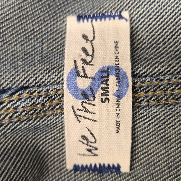 Free People/We the Free Baxter Medium Wash Distressed Denim Jumper Dress… - Picture 2 of 11